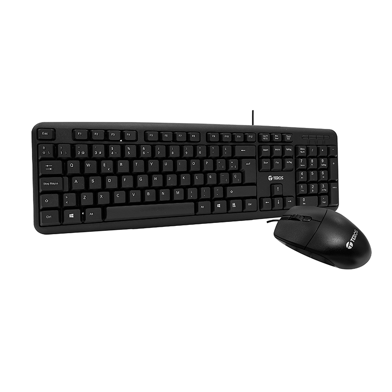 Kit Teclado y Mouse Teros TE4062N, USB, Negro, Español
