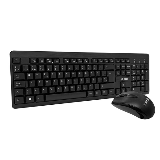 Kit Inalámbrico Multimendia Teclado + Mouse TE4061N, 2.4GHz, Receptor nano USB, Negro.