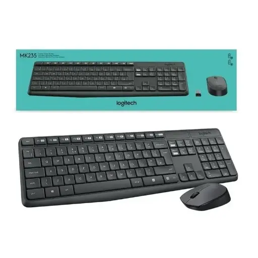 Teclado Logitech + mouse MK235 wireless USB SP black
